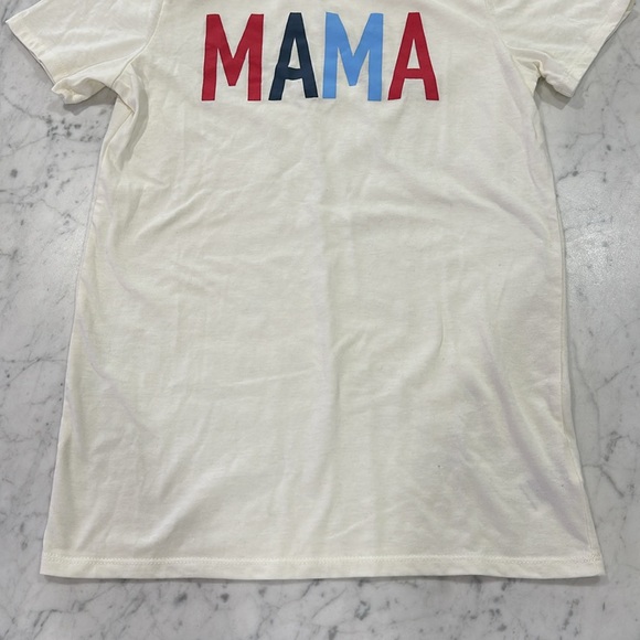10 Threads MAMA 4th Of July Red Blue Print Short Sleeve T-Shirt - Picture 4 of 7